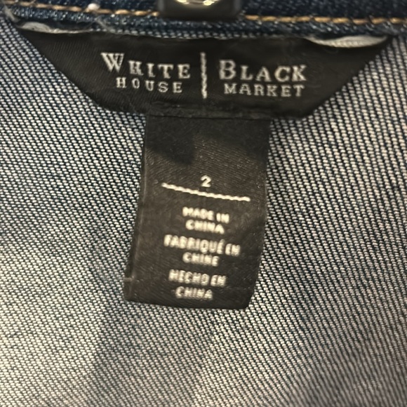 WHBM Embellished Denim Jacket, Size 2 - Picture 9 of 14